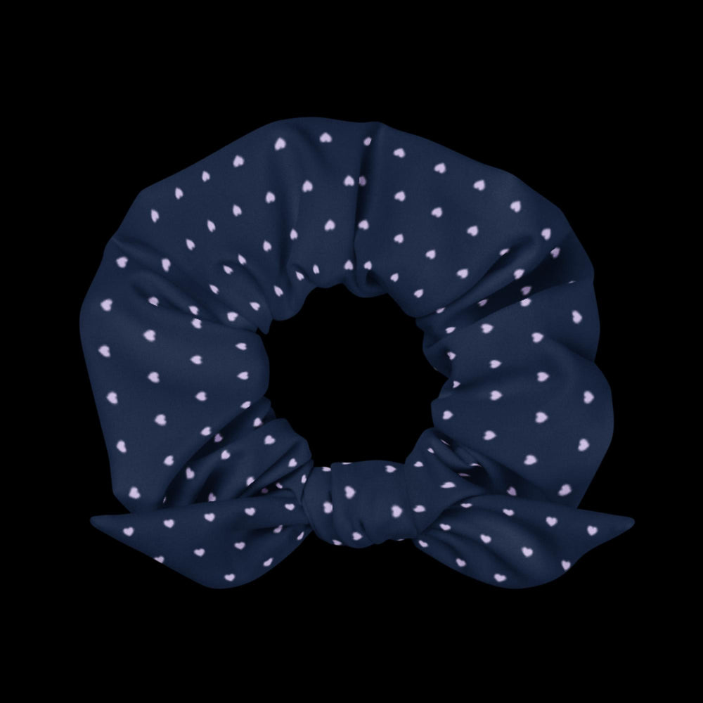 Dark navy polka dots - Scrunchie